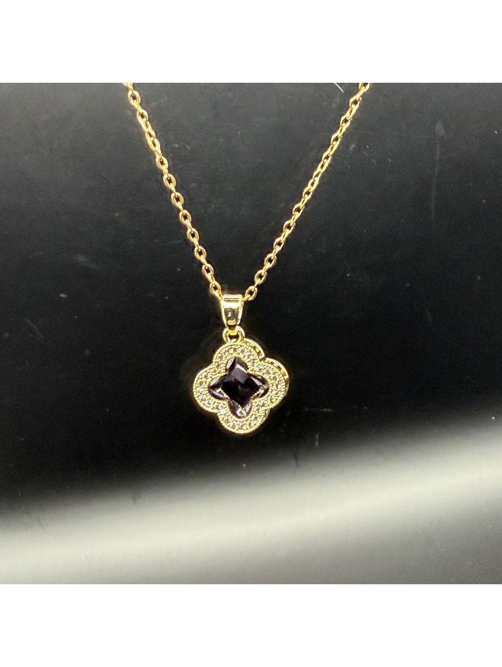 candy+clover purple clover pendant with free chain